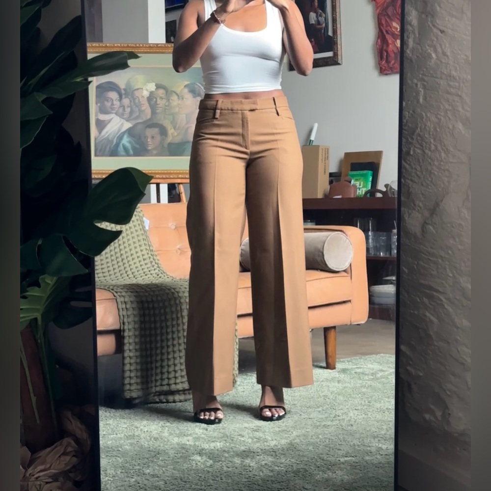 Women’s Banana Republic 100% Wool High-Rise Flare Trousers, Camel Brown, Size 6
